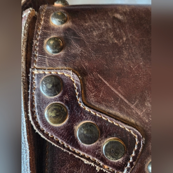 BED|STU RARE CROSSBODY LEATHER HANDBAG RUSTIC BROWN STUDDED SUMMERLAND LIKE NEW - Picture 11 of 16